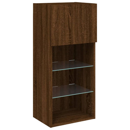 Tv-Meubel Met Led-Verlichting 40,5X30X90 Cm Bruineikenkleurig 1 40.5 x 30 x 90 cm bruin eikenkleur