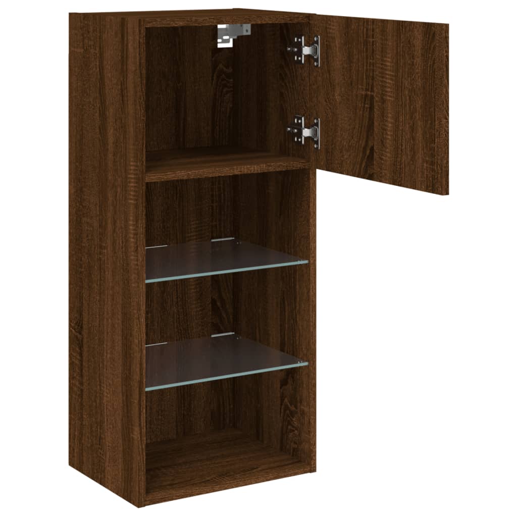Tv-Meubel Met Led-Verlichting 40,5X30X90 Cm Bruineikenkleurig 1 40.5 x 30 x 90 cm bruin eikenkleur