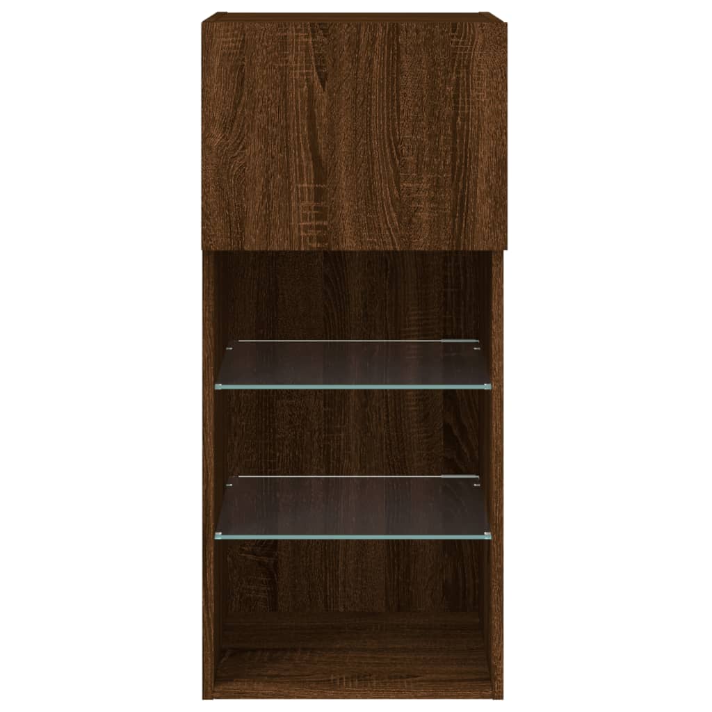 Tv-Meubel Met Led-Verlichting 40,5X30X90 Cm Bruineikenkleurig 1 40.5 x 30 x 90 cm bruin eikenkleur