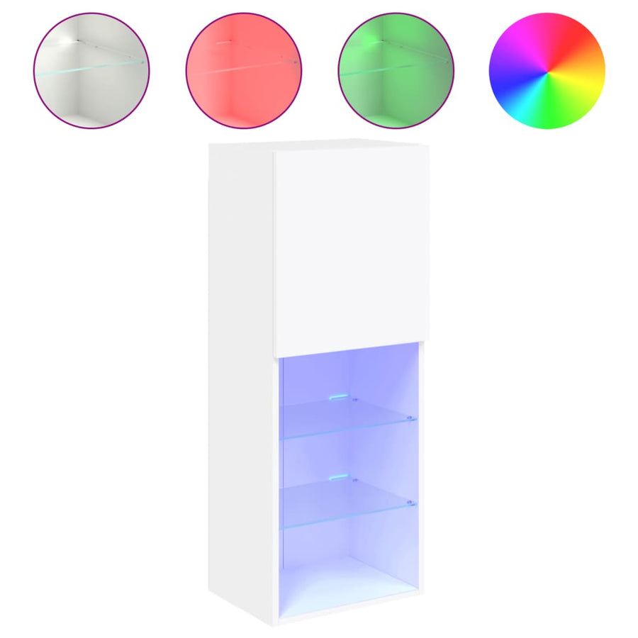 Tv-Meubel Met Led-Verlichting 40,5X30X02 Cm 1 40.5 x 30 x 102 cm Wit