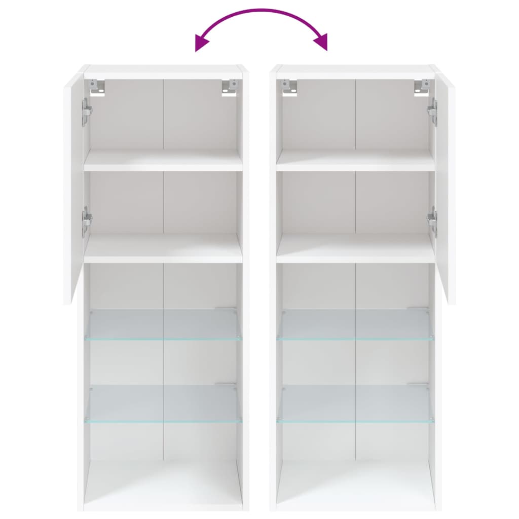 Tv-Meubel Met Led-Verlichting 40,5X30X02 Cm 1 40.5 x 30 x 102 cm Wit