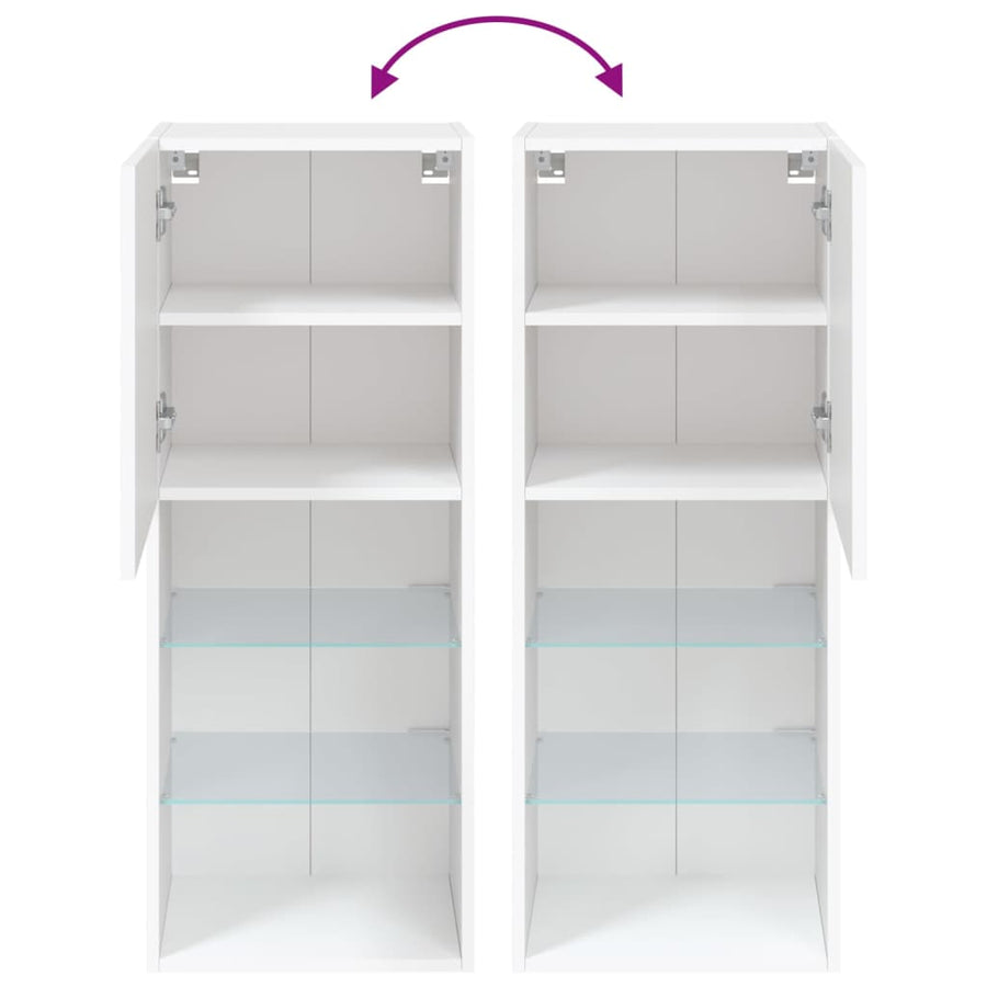 Tv-Meubel Met Led-Verlichting 40,5X30X02 Cm 1 40.5 x 30 x 102 cm Wit