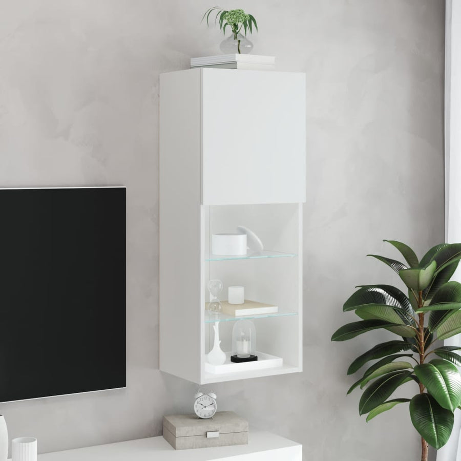 Tv-Meubel Met Led-Verlichting 40,5X30X02 Cm 1 40.5 x 30 x 102 cm Wit