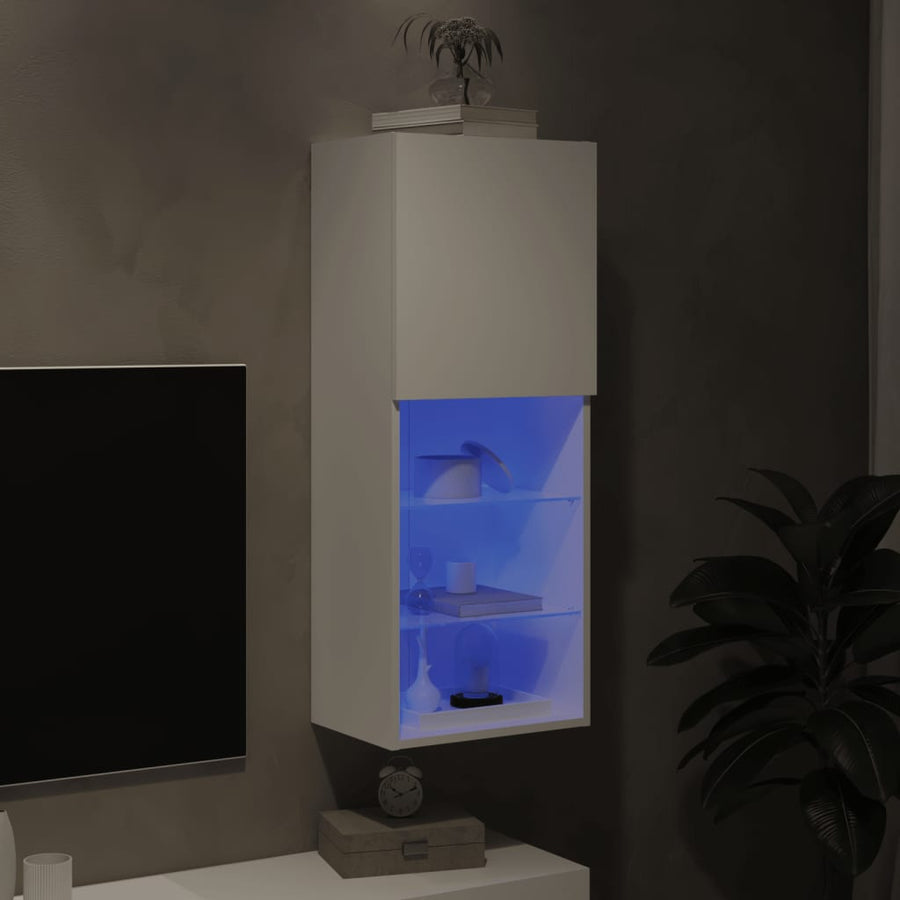 Tv-Meubel Met Led-Verlichting 40,5X30X02 Cm 1 40.5 x 30 x 102 cm Wit