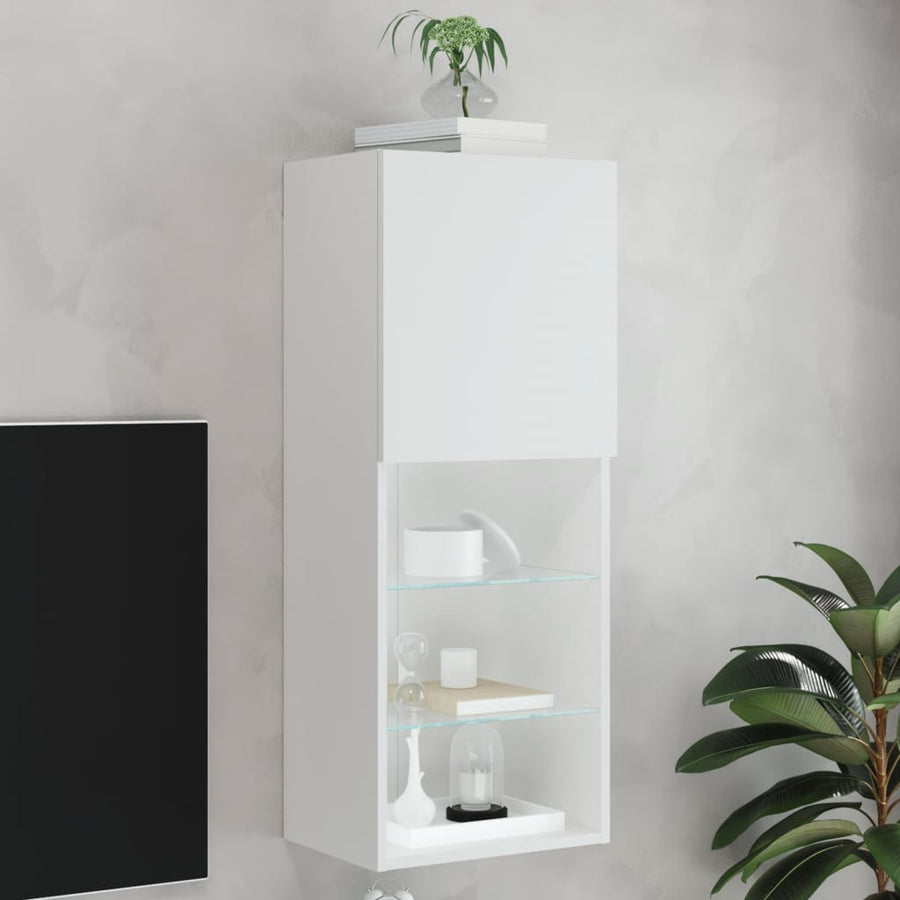 Tv-Meubel Met Led-Verlichting 40,5X30X02 Cm 1 40.5 x 30 x 102 cm Wit