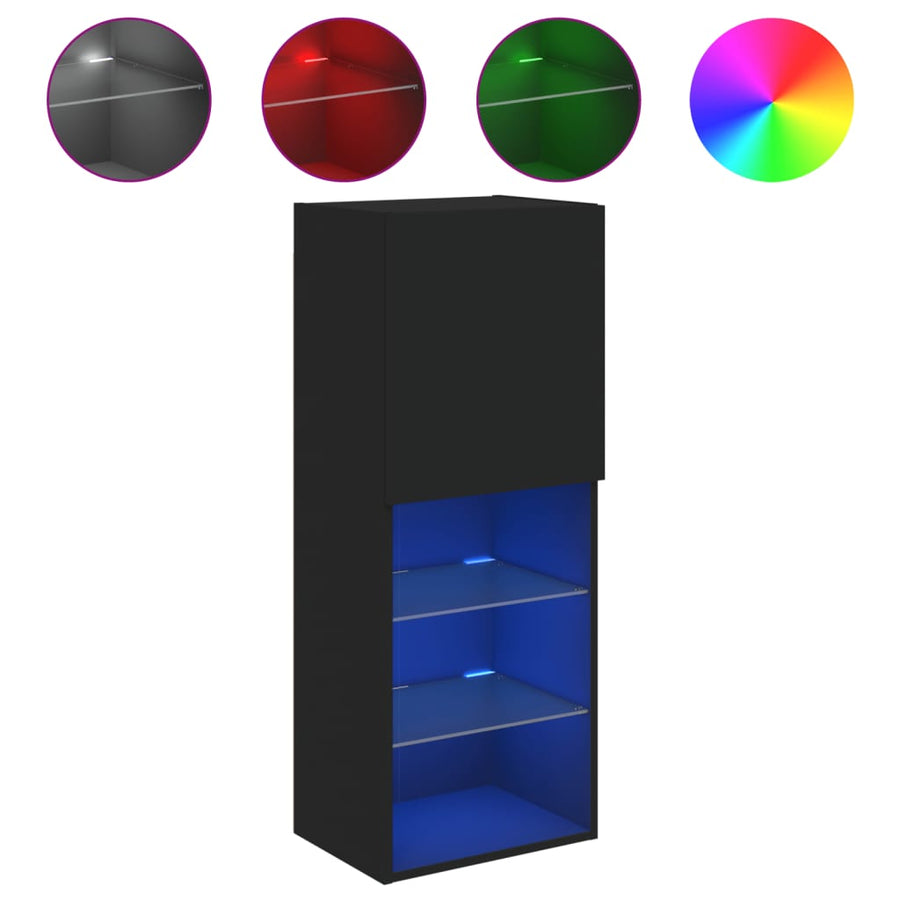 Tv-Meubel Met Led-Verlichting 40,5X30X02 Cm 1 40.5 x 30 x 102 cm Zwart