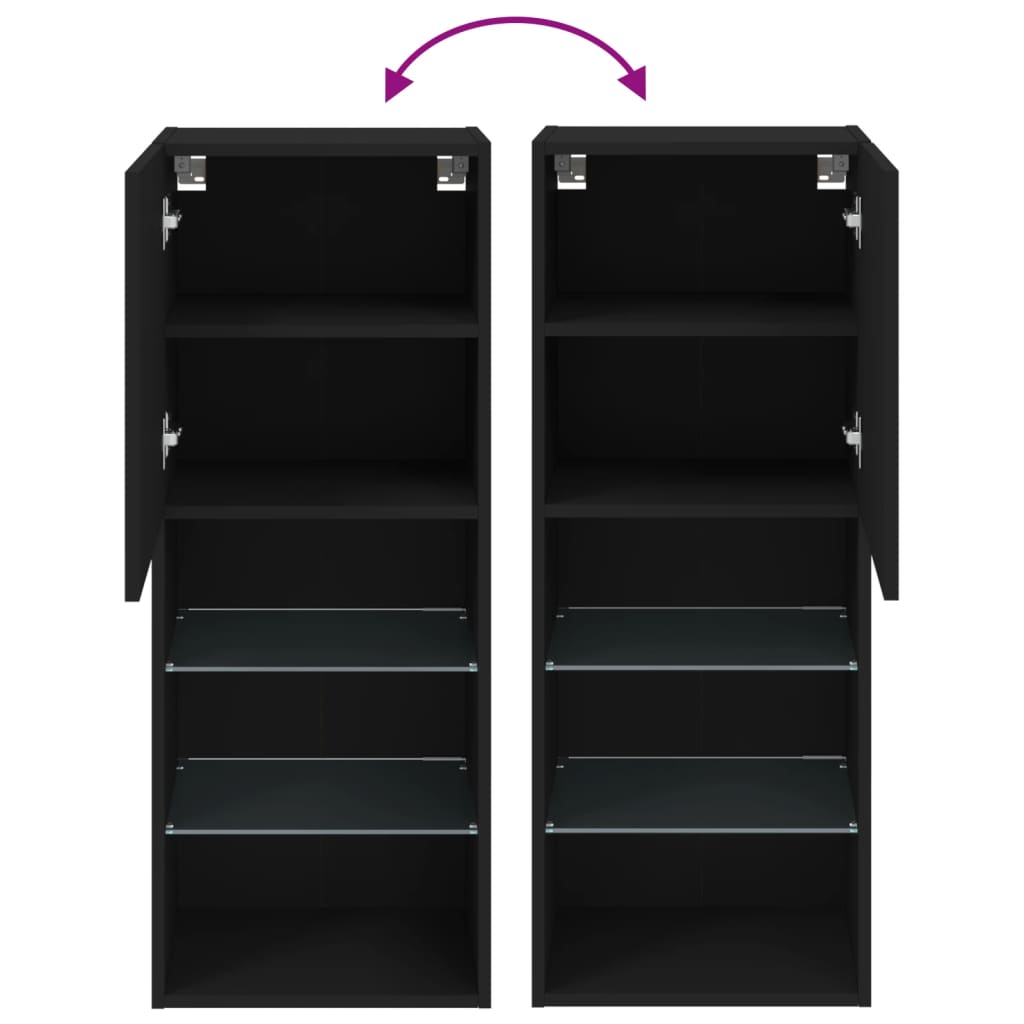 Tv-Meubel Met Led-Verlichting 40,5X30X02 Cm 1 40.5 x 30 x 102 cm Zwart
