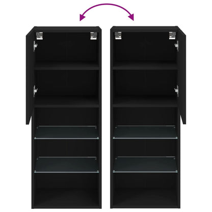 Tv-Meubel Met Led-Verlichting 40,5X30X02 Cm 1 40.5 x 30 x 102 cm Zwart