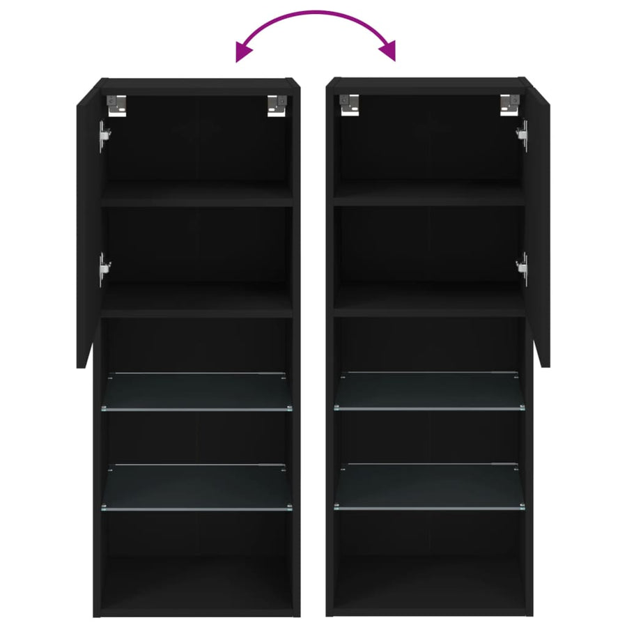 Tv-Meubel Met Led-Verlichting 40,5X30X02 Cm 1 40.5 x 30 x 102 cm Zwart