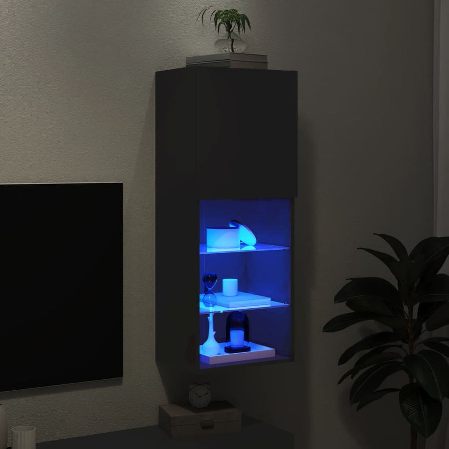 Tv-Meubel Met Led-Verlichting 40,5X30X02 Cm 1 40.5 x 30 x 102 cm Zwart