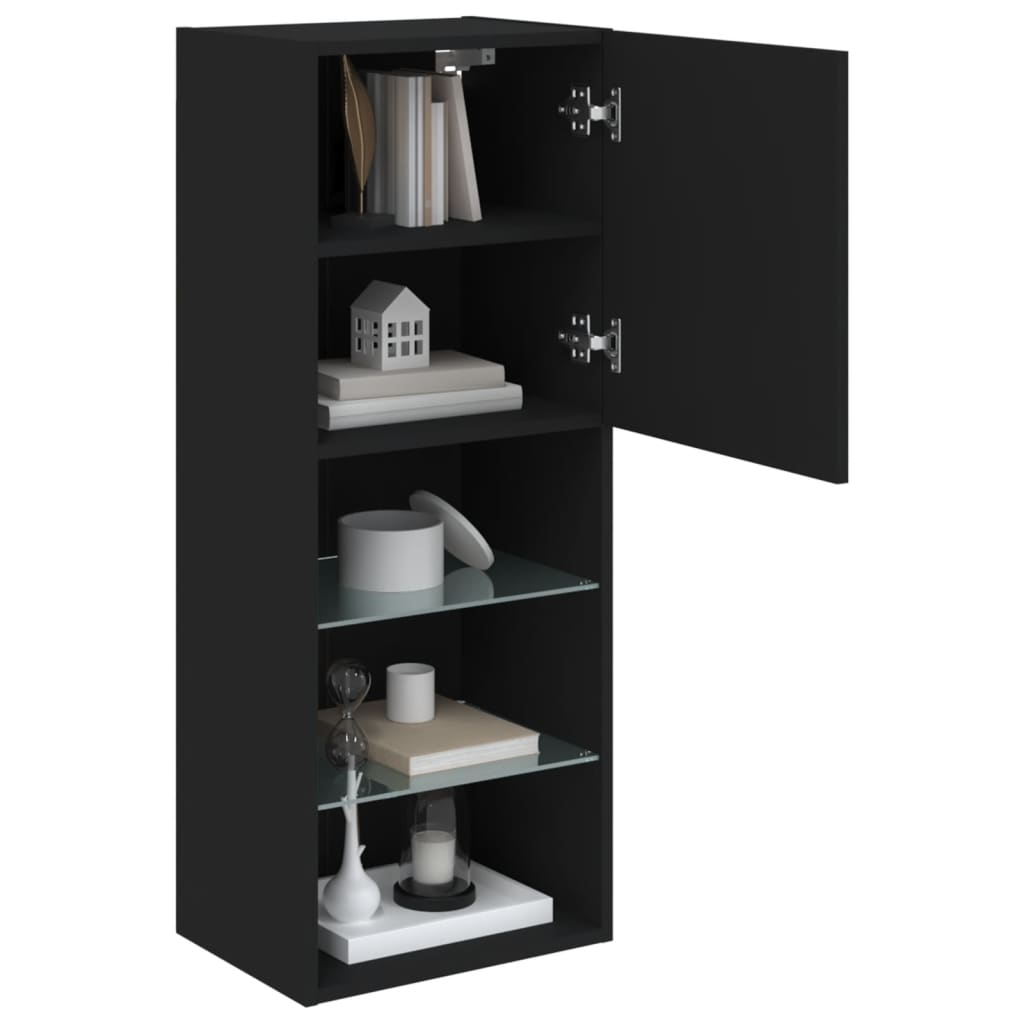 Tv-Meubel Met Led-Verlichting 40,5X30X02 Cm 1 40.5 x 30 x 102 cm Zwart