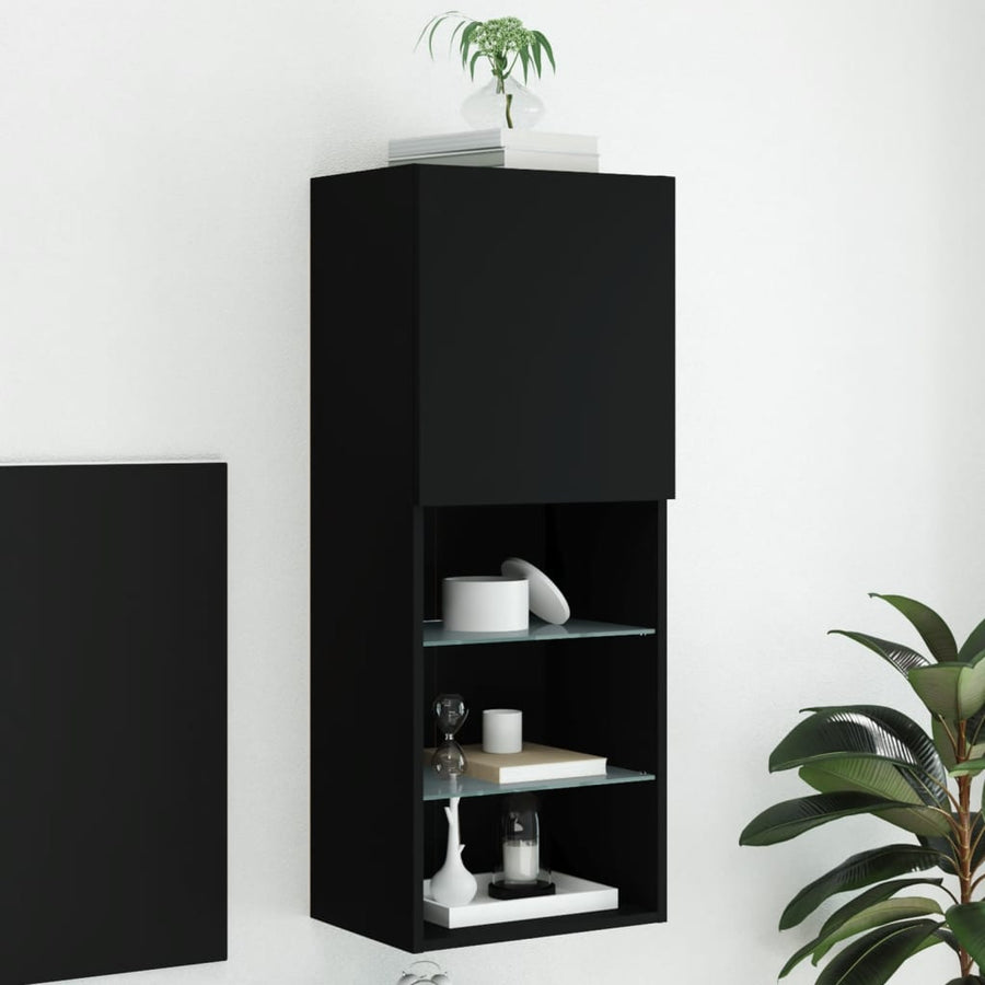 Tv-Meubel Met Led-Verlichting 40,5X30X02 Cm 1 40.5 x 30 x 102 cm Zwart