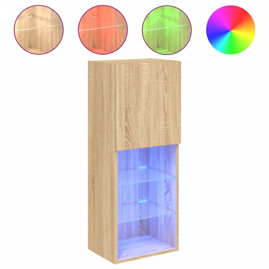 Tv-Meubel Met Led-Verlichting 40,5X30X02 Cm Kleur 1 40.5 x 30 x 102 cm Sonoma eiken