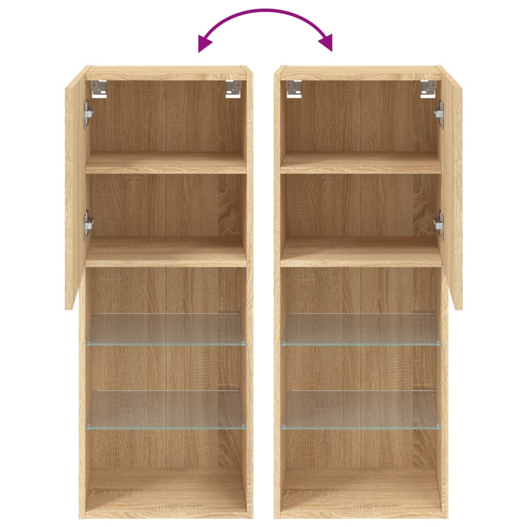 Tv-Meubel Met Led-Verlichting 40,5X30X02 Cm Kleur 1 40.5 x 30 x 102 cm Sonoma eiken