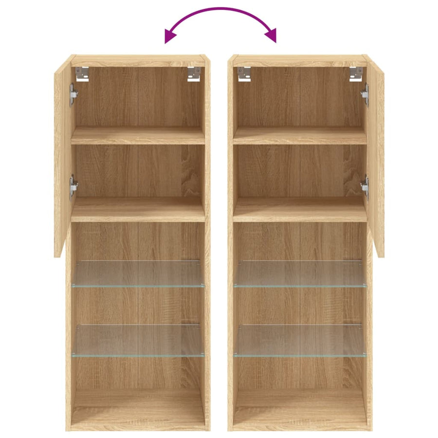 Tv-Meubel Met Led-Verlichting 40,5X30X02 Cm Kleur 1 40.5 x 30 x 102 cm Sonoma eiken