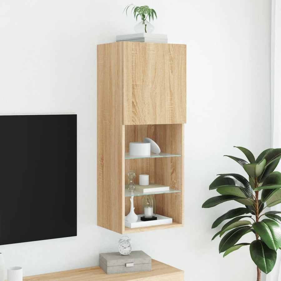 Tv-Meubel Met Led-Verlichting 40,5X30X02 Cm Kleur 1 40.5 x 30 x 102 cm Sonoma eiken