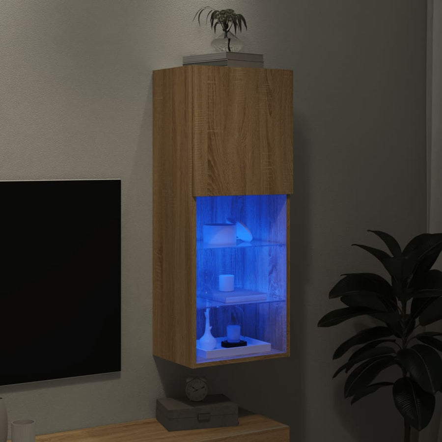 Tv-Meubel Met Led-Verlichting 40,5X30X02 Cm Kleur 1 40.5 x 30 x 102 cm Sonoma eiken