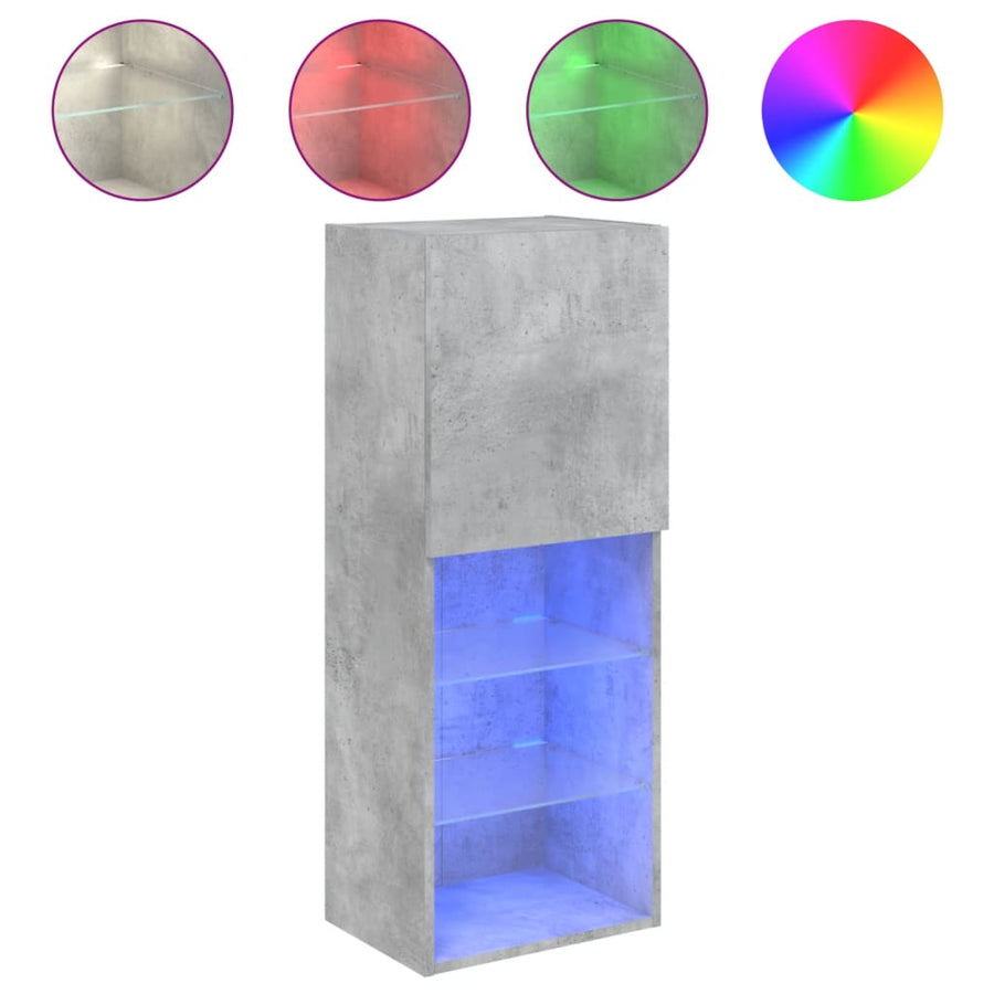 Tv-Meubel Met Led-Verlichting 40,5X30X02 Cm 1 40.5 x 30 x 102 cm Betongrijs