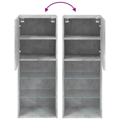 Tv-Meubel Met Led-Verlichting 40,5X30X02 Cm 1 40.5 x 30 x 102 cm Betongrijs