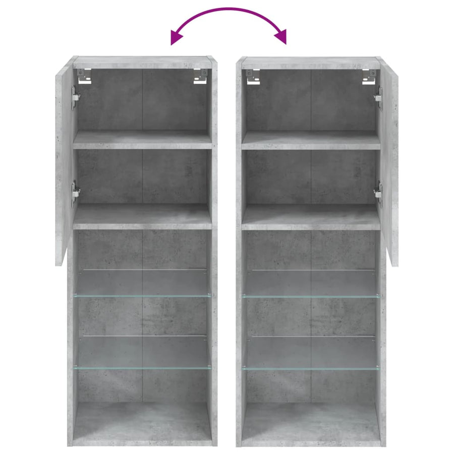 Tv-Meubel Met Led-Verlichting 40,5X30X02 Cm 1 40.5 x 30 x 102 cm Betongrijs