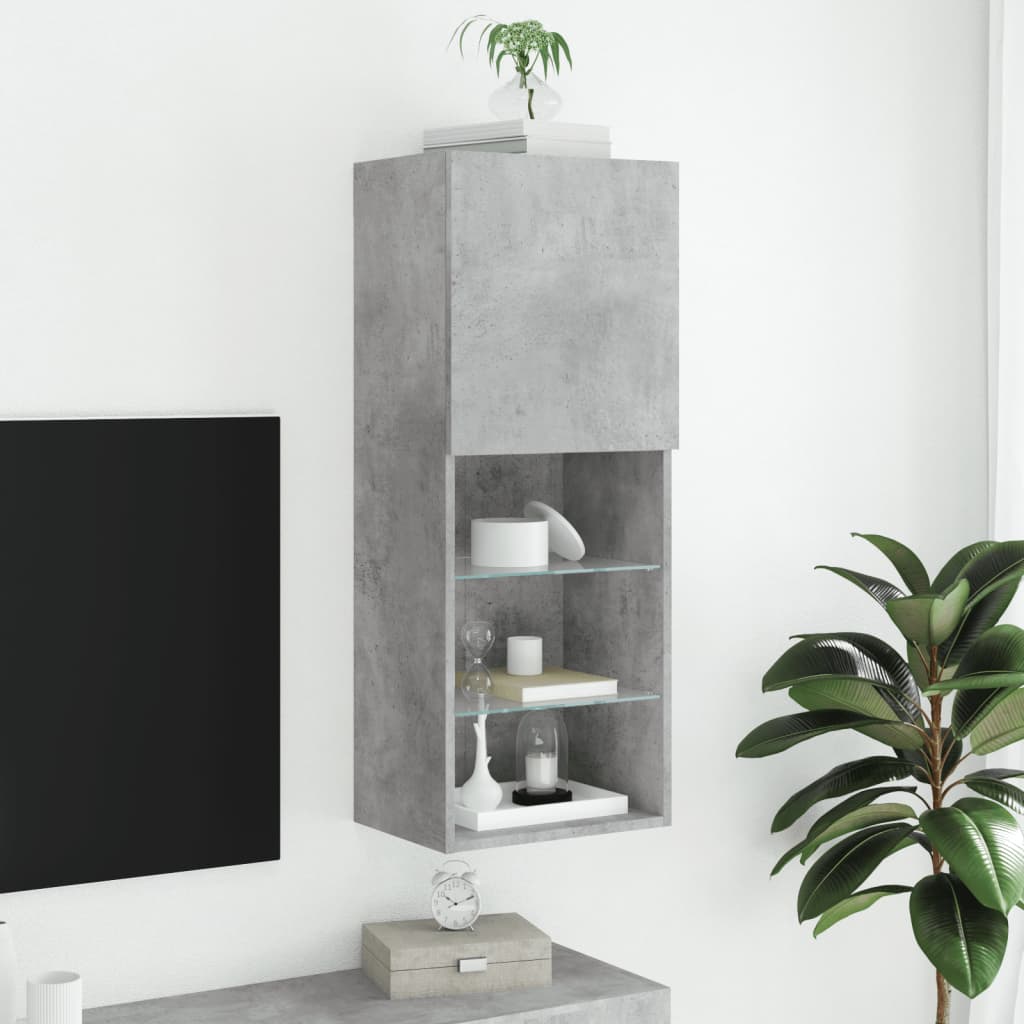 Tv-Meubel Met Led-Verlichting 40,5X30X02 Cm 1 40.5 x 30 x 102 cm Betongrijs