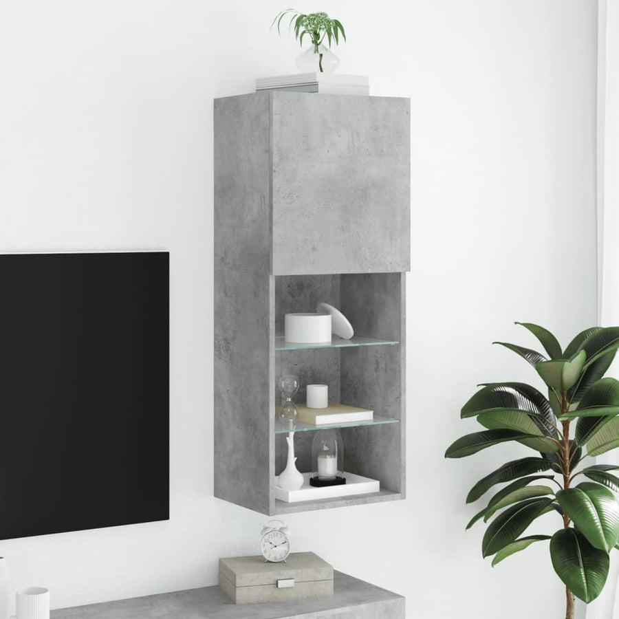 Tv-Meubel Met Led-Verlichting 40,5X30X02 Cm 1 40.5 x 30 x 102 cm Betongrijs
