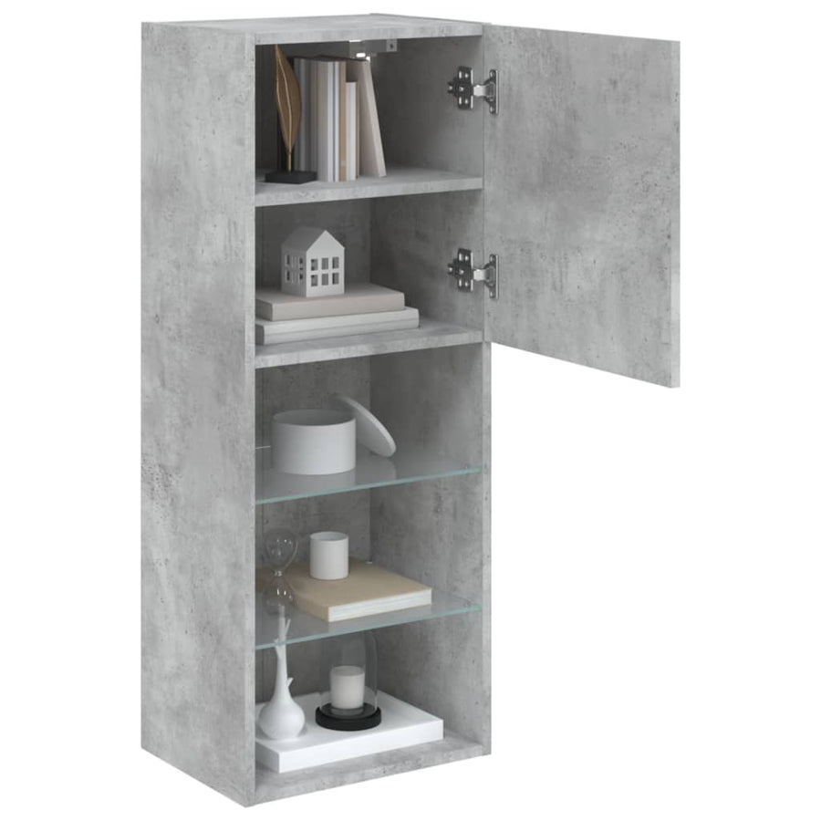 Tv-Meubel Met Led-Verlichting 40,5X30X02 Cm 1 40.5 x 30 x 102 cm Betongrijs