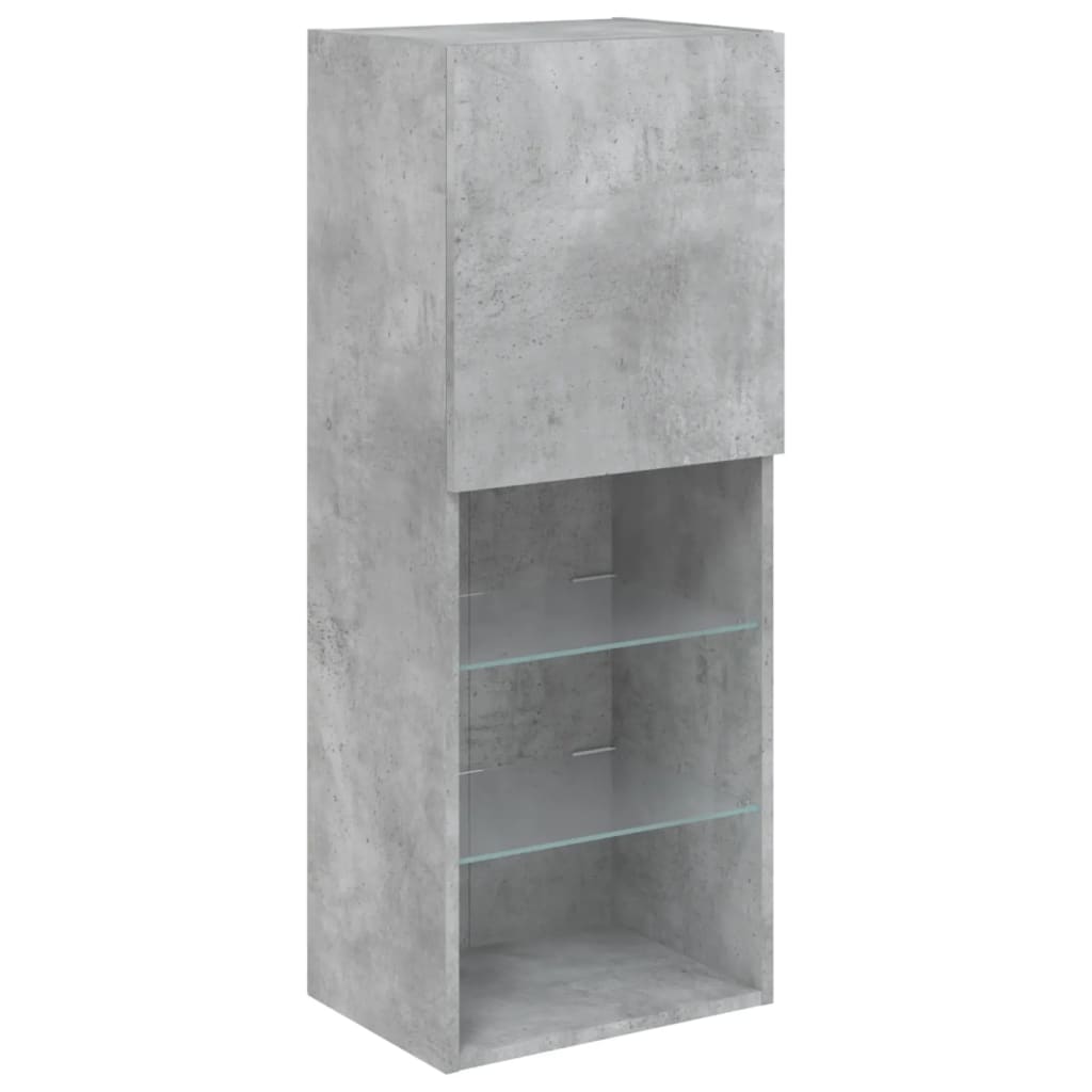 Tv-Meubel Met Led-Verlichting 40,5X30X02 Cm 1 40.5 x 30 x 102 cm Betongrijs