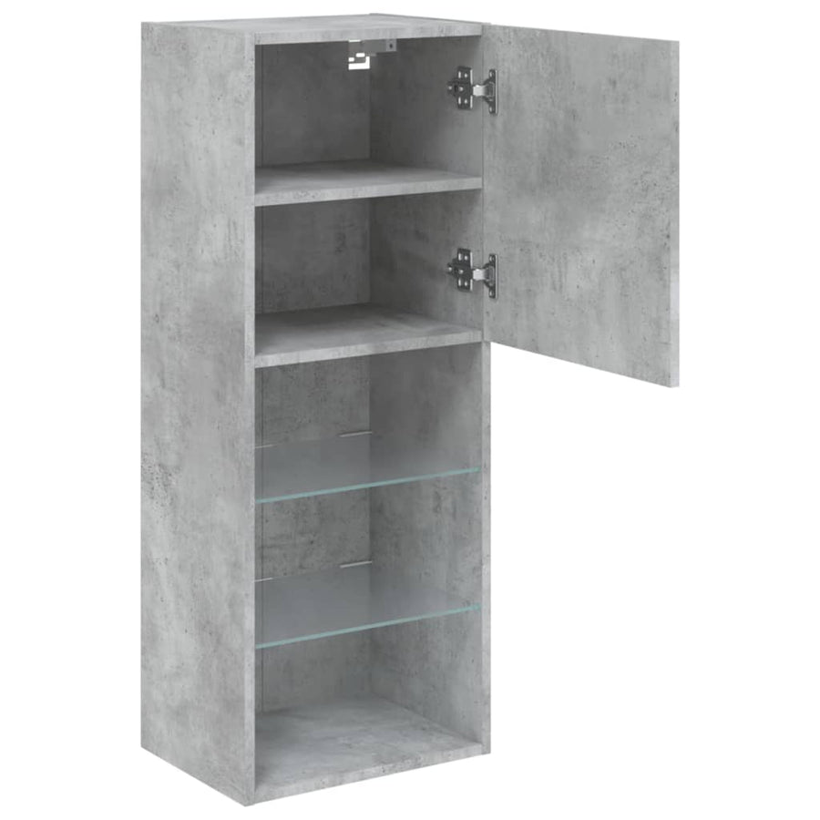 Tv-Meubel Met Led-Verlichting 40,5X30X02 Cm 1 40.5 x 30 x 102 cm Betongrijs