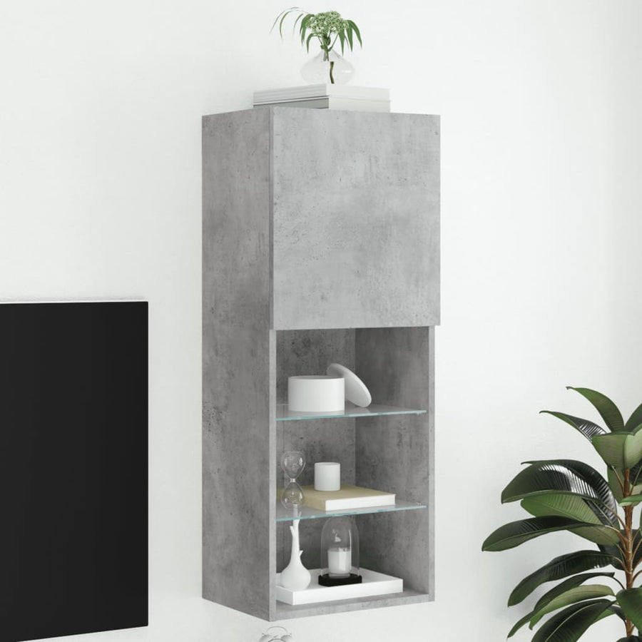 Tv-Meubel Met Led-Verlichting 40,5X30X02 Cm 1 40.5 x 30 x 102 cm Betongrijs