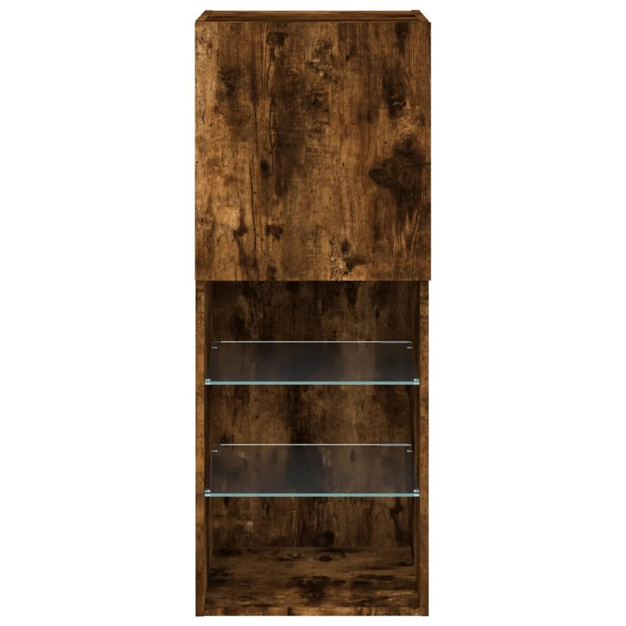 Tv-Meubel Led-Verlichting 40,5X30X02 Cm Kleurig 1 40.5 x 30 x 102 cm Gerookt eiken