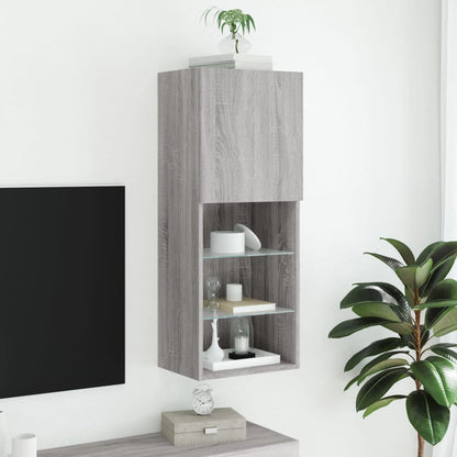 Tv-meubel met LED-verlichting 40,5x30x102 cm grijs sonoma eiken