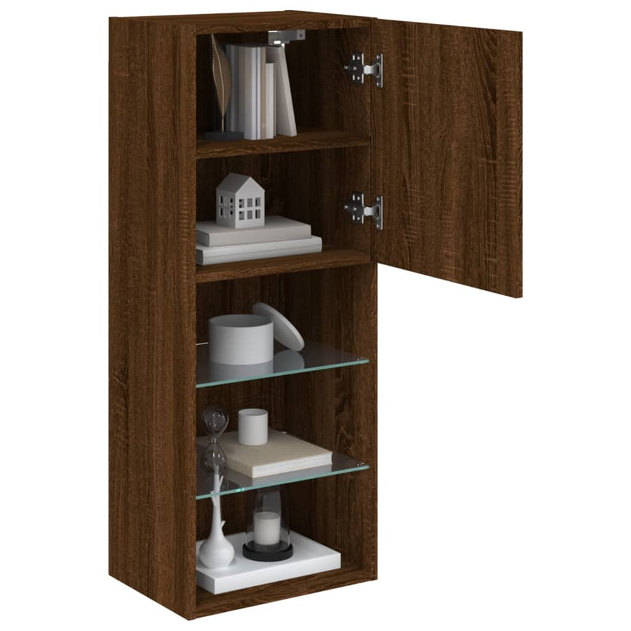 Tv-Meubel Met Led-Verlichting 40,5X30X02 Cm Bruineikenkleurig 1 40.5 x 30 x 102 cm bruin eikenkleur