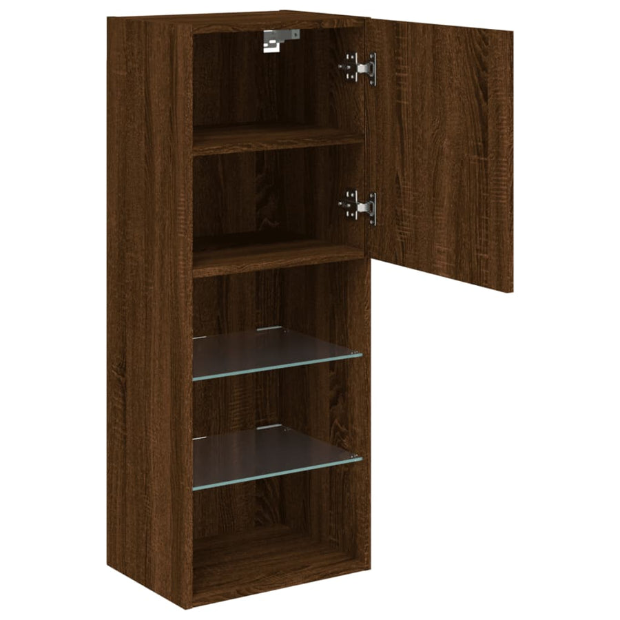 Tv-Meubel Met Led-Verlichting 40,5X30X02 Cm Bruineikenkleurig 1 40.5 x 30 x 102 cm bruin eikenkleur