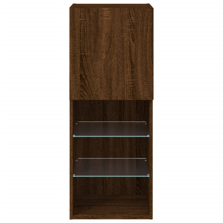Tv-Meubel Met Led-Verlichting 40,5X30X02 Cm Bruineikenkleurig 1 40.5 x 30 x 102 cm bruin eikenkleur