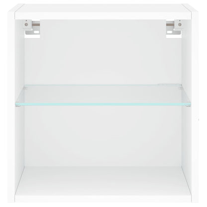 Nachtkastje Met Led's Wandgemonteerd Wit