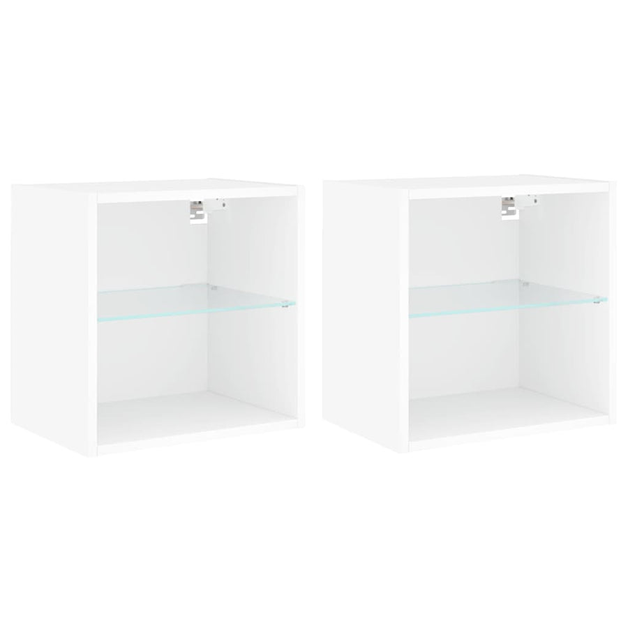 Nachtkastjes Met Led's 2 St Wandgemonteerd Wit