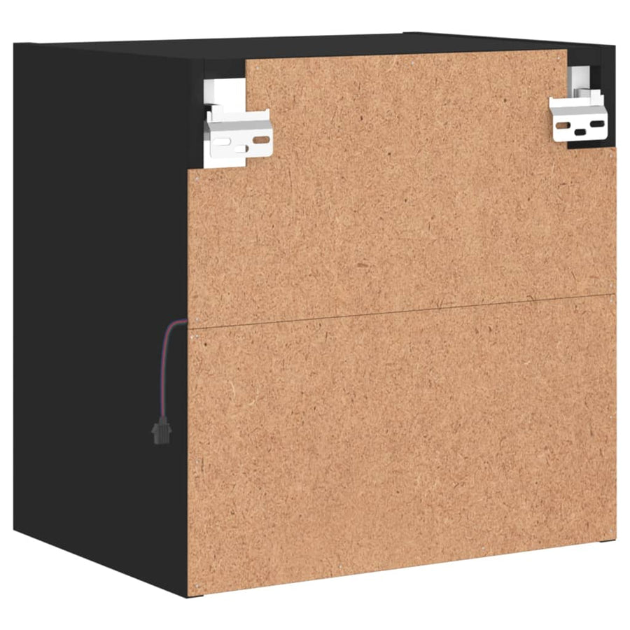 Nachtkastje Met Led's Wandgemonteerd Zwart