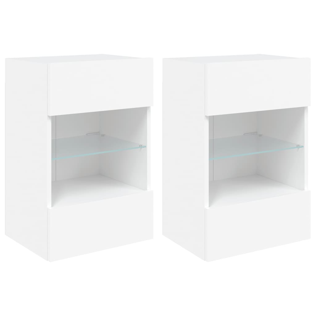 Tv-Wandmeubels Met Led-Verlichting 40X30X60,5 Cm 2 40 x 30 x 60.5 cm Wit
