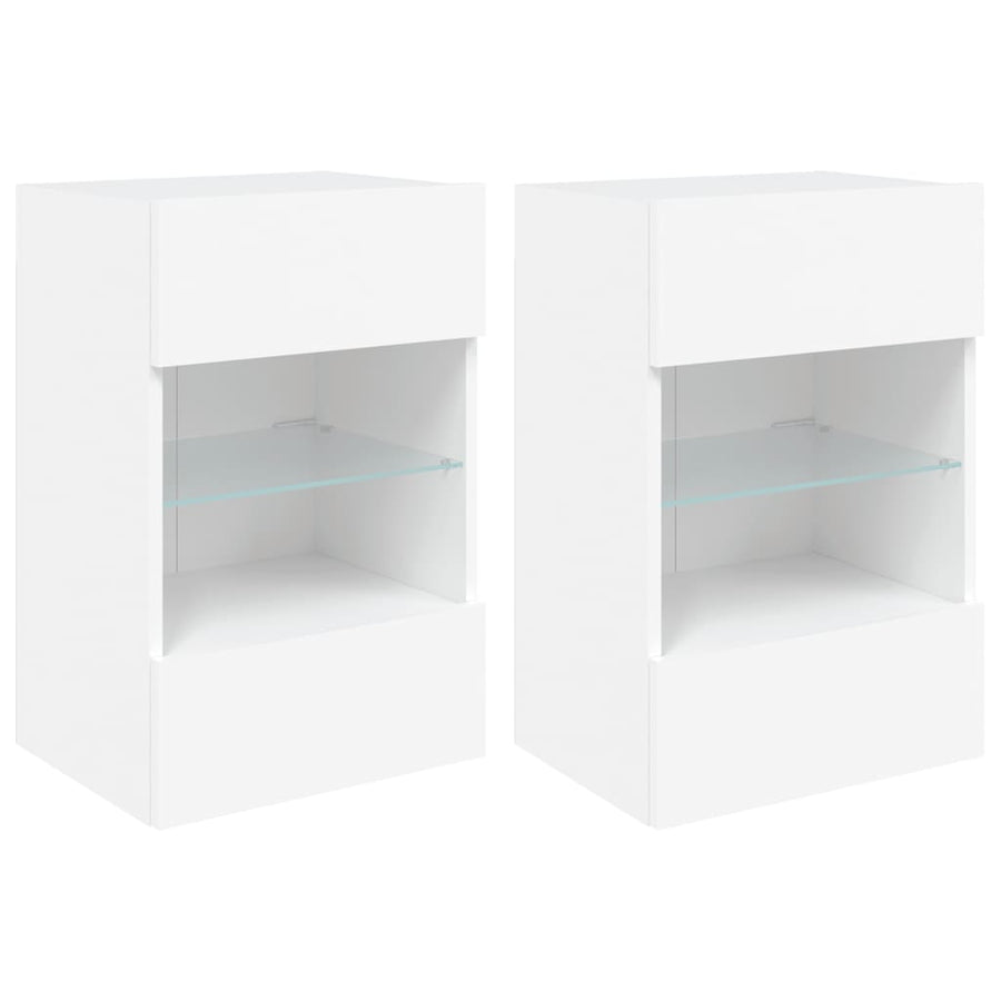 Tv-Wandmeubels Met Led-Verlichting 40X30X60,5 Cm 2 40 x 30 x 60.5 cm Wit