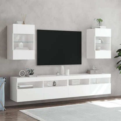 Tv-Wandmeubels Met Led-Verlichting 40X30X60,5 Cm 2 40 x 30 x 60.5 cm Wit