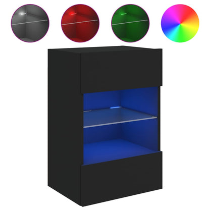 Tv-Wandmeubel Met Led-Verlichting 40X30X60,5 Cm 1 40 x 30 x 60.5 cm Zwart