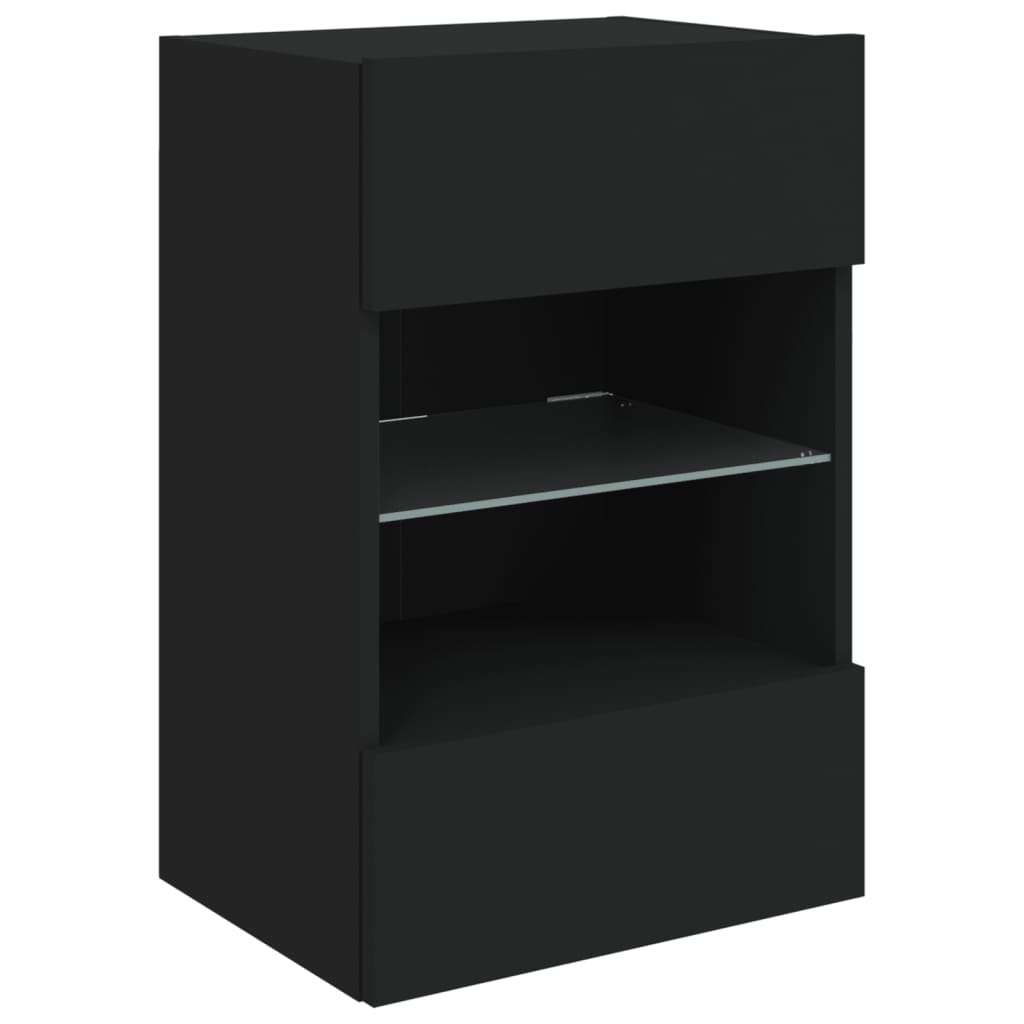 Tv-Wandmeubel Met Led-Verlichting 40X30X60,5 Cm 1 40 x 30 x 60.5 cm Zwart