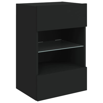 Tv-Wandmeubel Met Led-Verlichting 40X30X60,5 Cm 1 40 x 30 x 60.5 cm Zwart