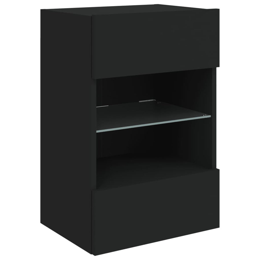 Tv-Wandmeubel Met Led-Verlichting 40X30X60,5 Cm 1 40 x 30 x 60.5 cm Zwart