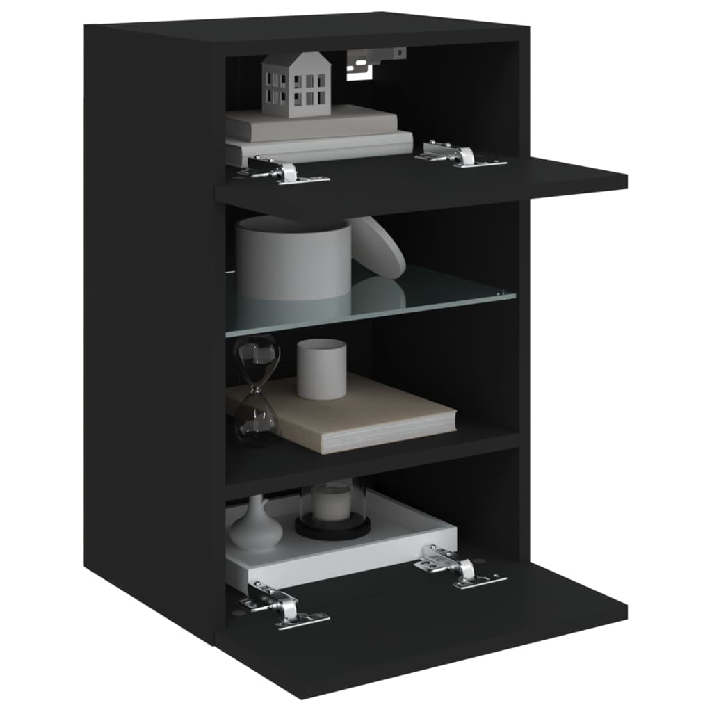 Tv-Wandmeubel Met Led-Verlichting 40X30X60,5 Cm 1 40 x 30 x 60.5 cm Zwart