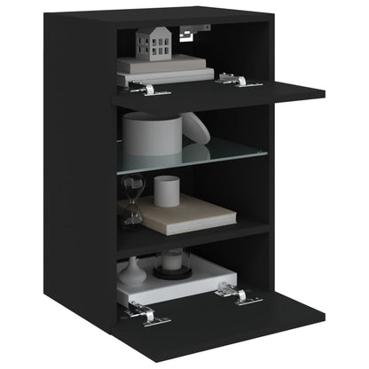 Tv-Wandmeubel Met Led-Verlichting 40X30X60,5 Cm 1 40 x 30 x 60.5 cm Zwart