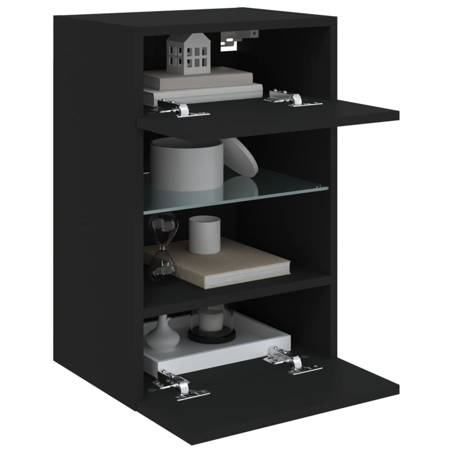 Tv-Wandmeubel Met Led-Verlichting 40X30X60,5 Cm 1 40 x 30 x 60.5 cm Zwart