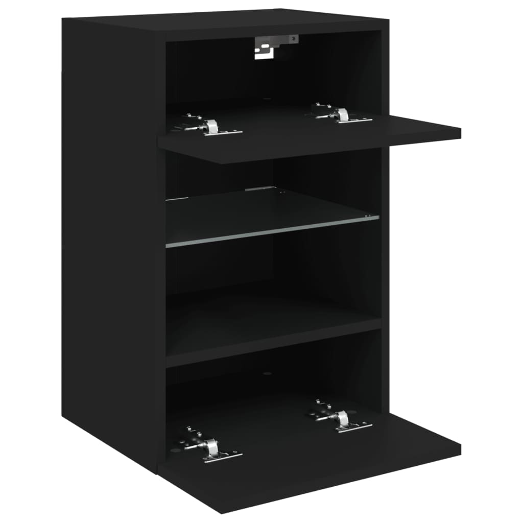 Tv-Wandmeubel Met Led-Verlichting 40X30X60,5 Cm 1 40 x 30 x 60.5 cm Zwart