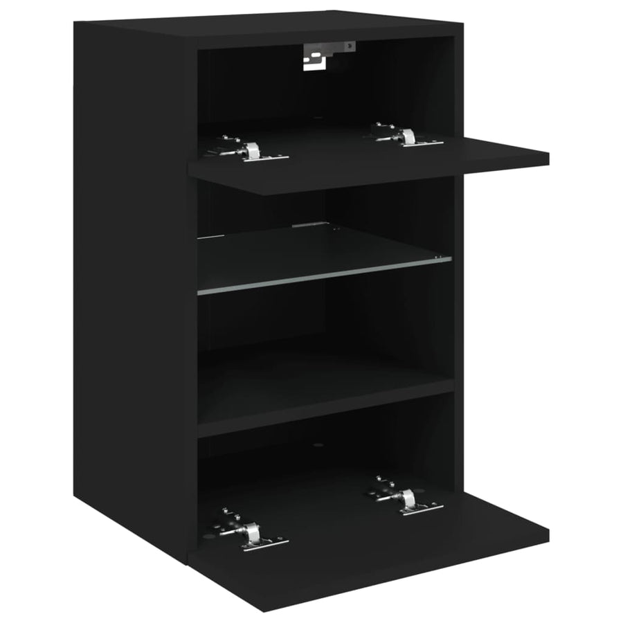 Tv-Wandmeubel Met Led-Verlichting 40X30X60,5 Cm 1 40 x 30 x 60.5 cm Zwart